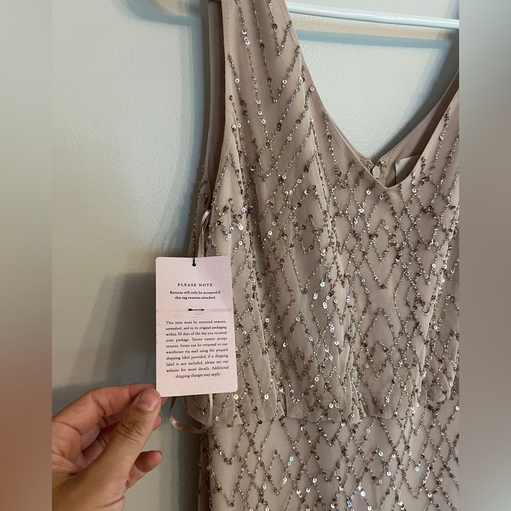 Bhldn Blaise Maxi Beaded Dress Blush / Beige - Picture 5 of 8